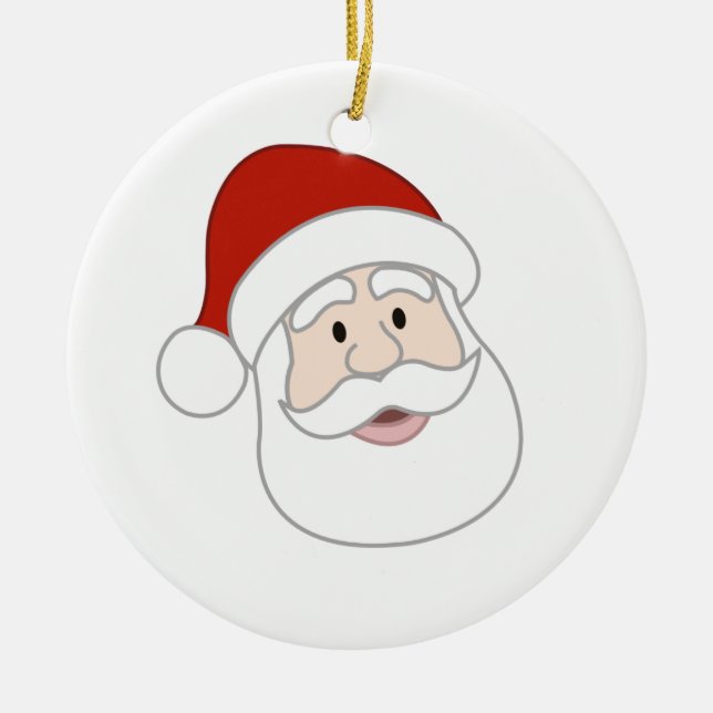 Ornement Rond En Céramique Illustration du père noël (Devant)