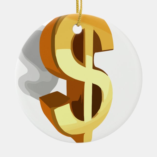 Ornement Rond En Céramique Image Dollar (Devant)