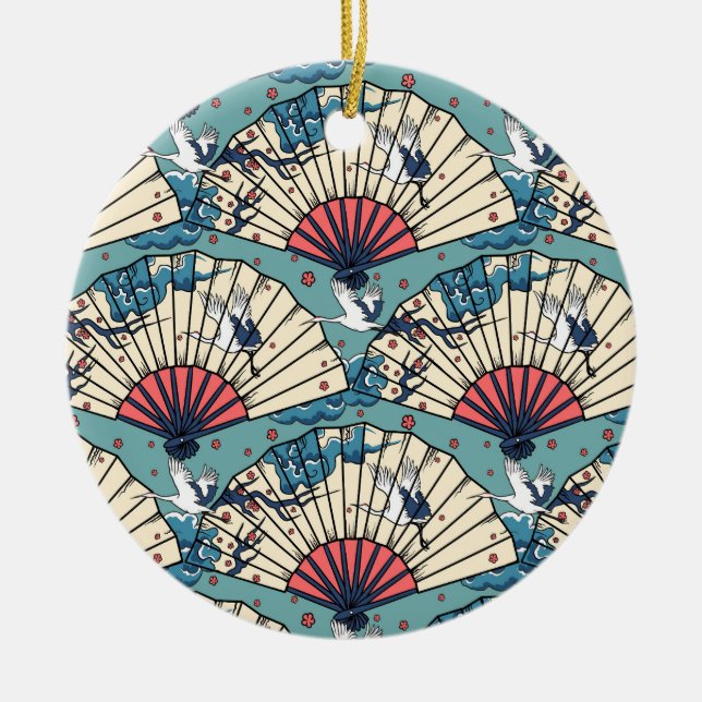 Ornement Rond En Céramique Imaginaire oriental (Devant)