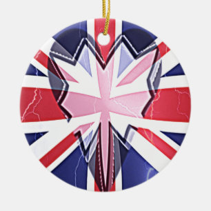 Ornement Rond En Céramique Imprimer "I Love UK"