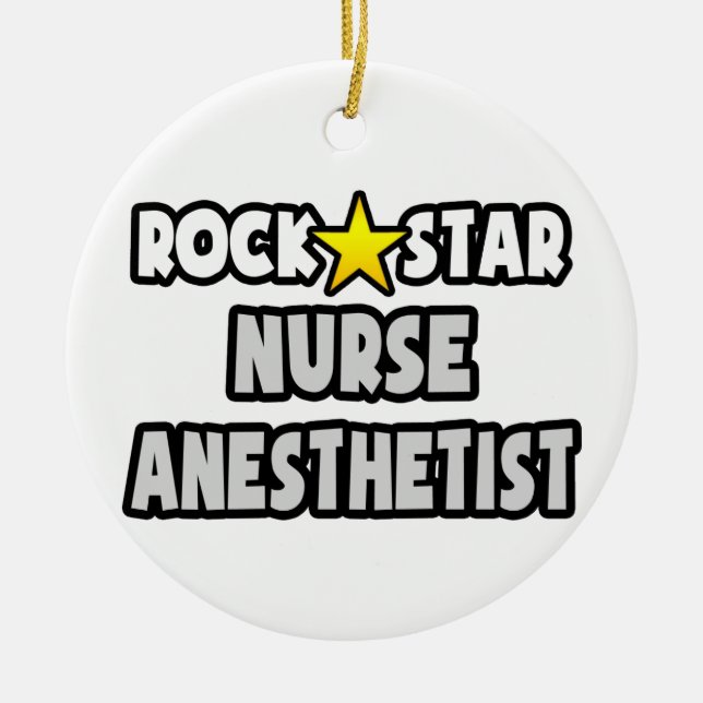 Ornement Rond En Céramique Infirmière rock Star Anesthetist (Devant)