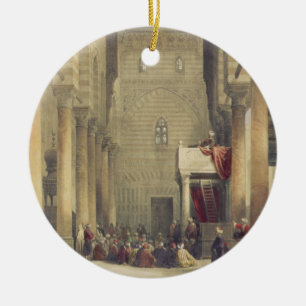 Ornement Rond En Céramique Intérieur de la mosquée du Metwalys, le Caire,
