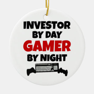 Ornement Rond En Céramique Investor Gamer