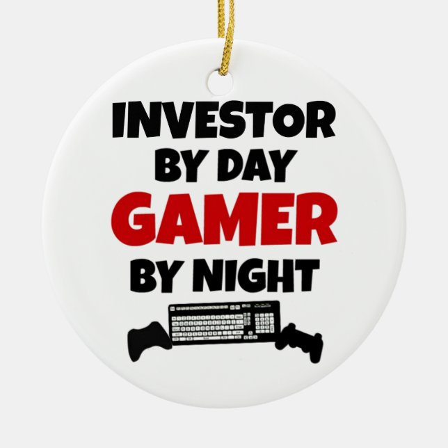 Ornement Rond En Céramique Investor Gamer (Devant)
