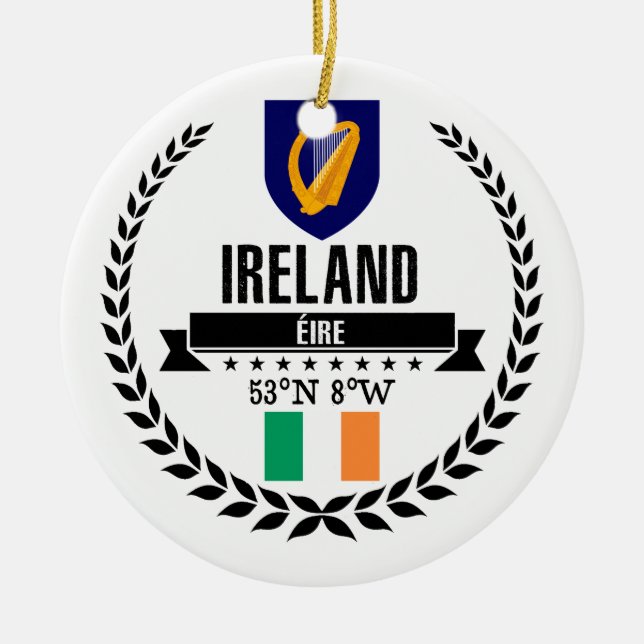 Ornement Rond En Céramique Irlande (Devant)