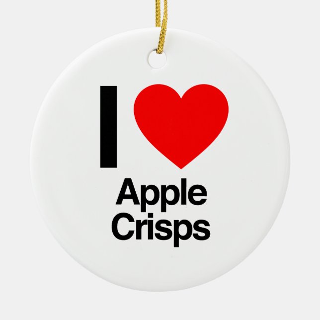 Ornement Rond En Céramique j'adore les chips de pommes (Devant)
