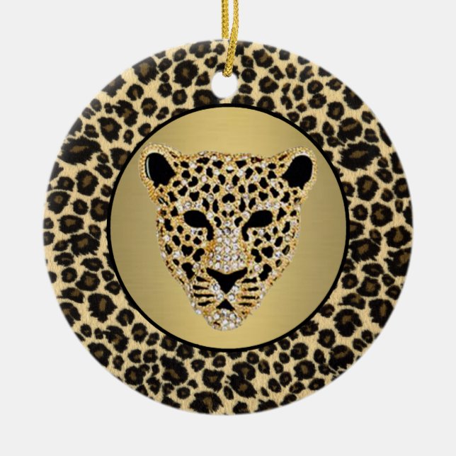 Ornement Rond En Céramique Jaguar (Devant)