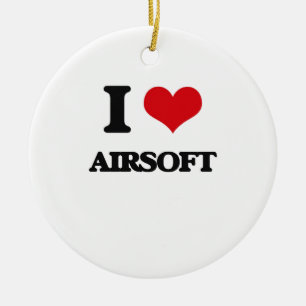 Ornement Rond En Céramique J'aime Airsoft