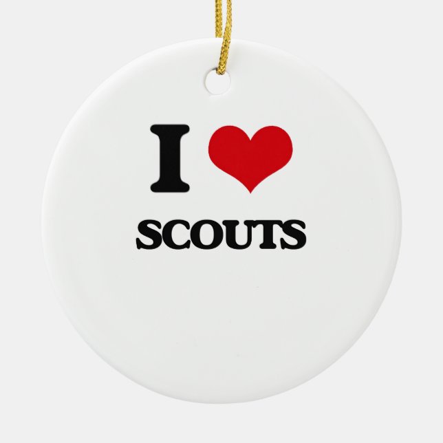 Ornement Rond En Céramique J'aime des scouts (Devant)