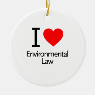 Ornement Rond En Céramique J'aime le droit environnemental