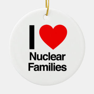 Ornement Rond En Céramique j'aime les familles nucléaires