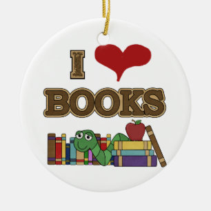 Ornement Rond En Céramique J'aime les livres