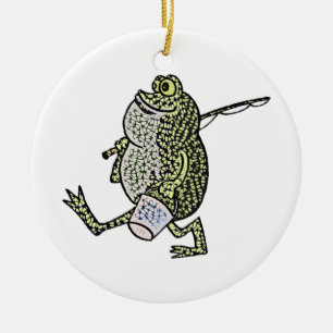 Ornement Rond En Céramique J'aime pêcher !