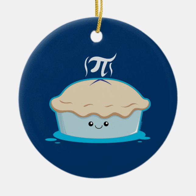 Ornement Rond En Céramique J'aime pi (Devant)