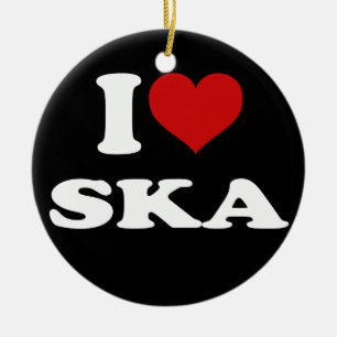 Ornement Rond En Céramique J'aime Ska