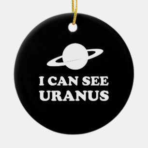 Ornement Rond En Céramique Je peux voir Uranus