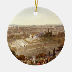 Ornement Rond En Céramique Jérusalem dans sa splendeur, gravée par Charles