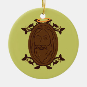 Ornement Rond En Céramique Jésus au chocolat