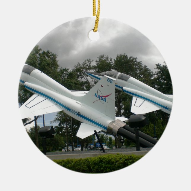 Ornement Rond En Céramique Jets de la NASA (Devant)