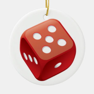 Ornement Rond En Céramique Jeu de dés Bunco