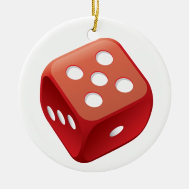 Ornement Rond En Céramique Jeu de dés Bunco (Devant)