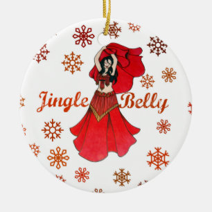 Ornement Rond En Céramique Jingle Belly Dancer Noël