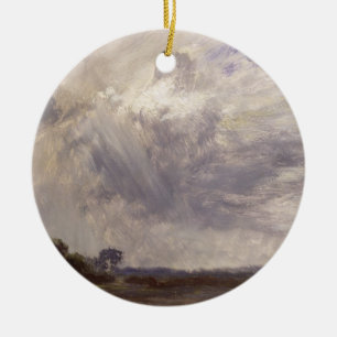 Ornement Rond En Céramique John Constable Paysage avec ciel venteux gris, c.