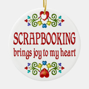 Ornement Rond En Céramique Joie de Scrapbooking