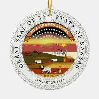 Ornement Rond En Céramique Joint d'état du Kansas
