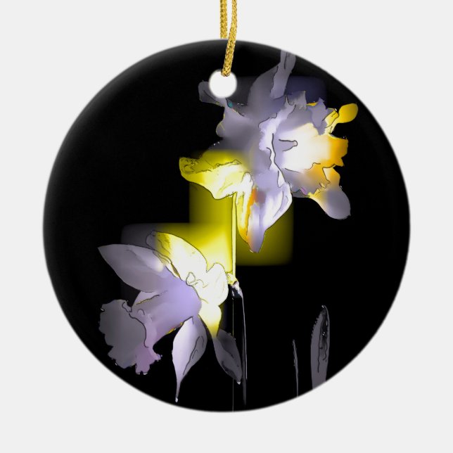 Ornement Rond En Céramique Jonquilles cubistes (Devant)