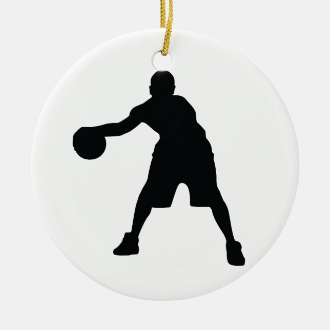 Ornement Rond En Céramique Joueur de basket (Devant)