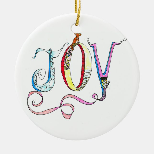 Ornement Rond En Céramique Joy Ornament (Devant)
