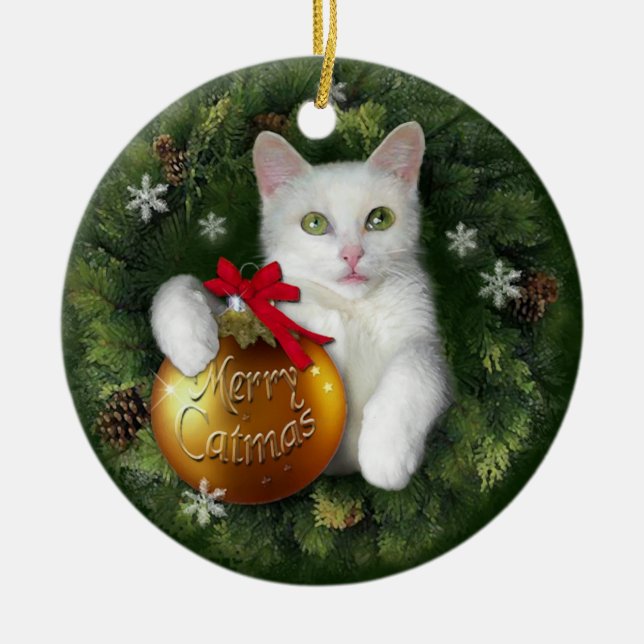 Ornement Rond En Céramique Joyeux Noël (Devant)