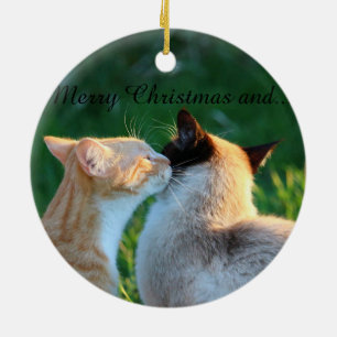 Ornement Rond En Céramique Joyeux Noël, heureux nouvel an