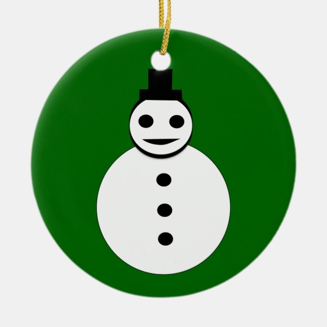 Ornement Rond En Céramique Joyeux Noël Snowman Custom Tree Orament (Devant)