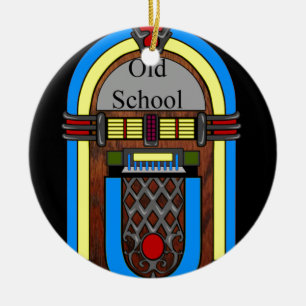 Ornement Rond En Céramique Juke-box de vieille école