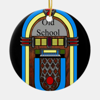 Ornement Rond En Céramique Juke-box de vieille école
