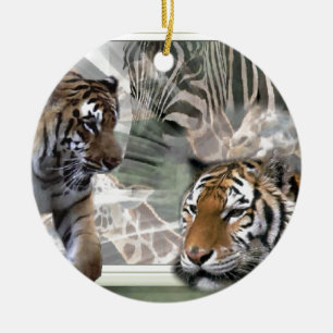 Ornement Rond En Céramique Jungle primitive Imprimer Noël