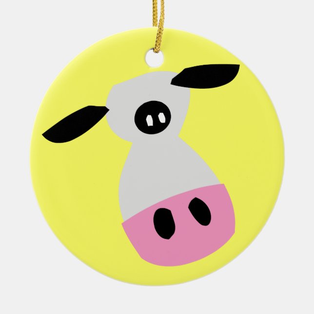 Ornement Rond En Céramique Juste une vache (Devant)