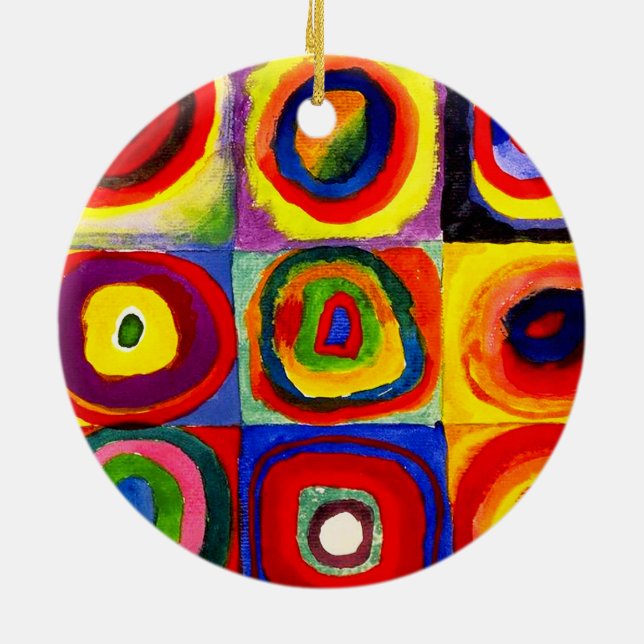 Ornement Rond En Céramique Kandinsky Farbstudie Cercles Carré Quadrate Art (Dos)