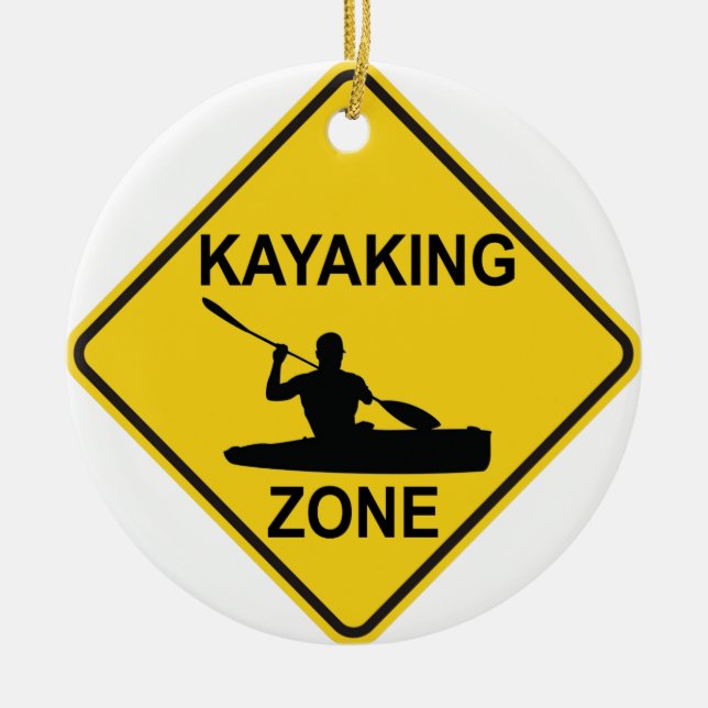 Ornement Rond En Céramique Kayaking (Devant)