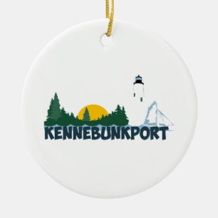 Ornement Rond En Céramique Kennebunkport.