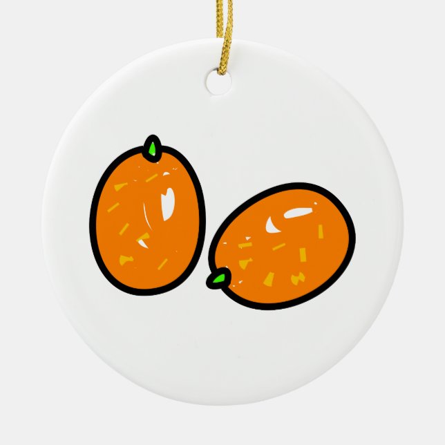 Ornement Rond En Céramique Kumquat (Devant)