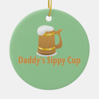 Ornement Rond En Céramique La bière Sippy du papa