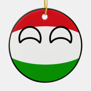 Ornement Rond En Céramique La Hongrie Geeky tendante drôle Countryball
