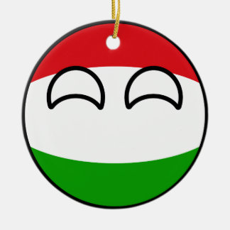 Ornement Rond En Céramique La Hongrie Geeky tendante drôle Countryball