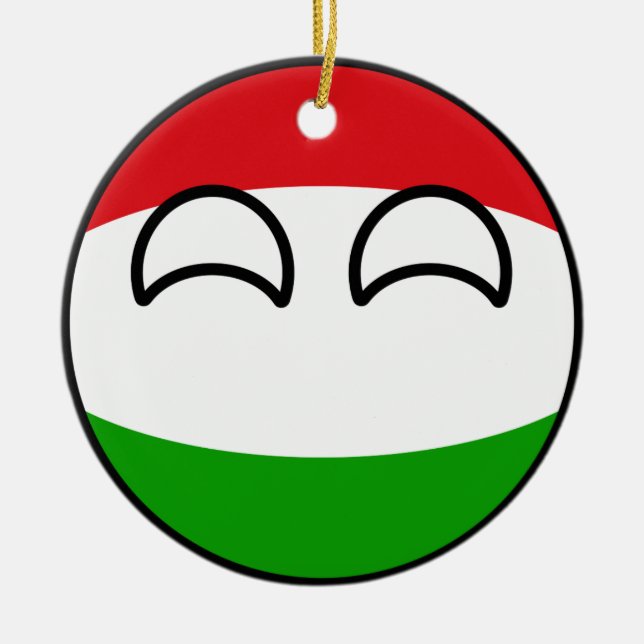 Ornement Rond En Céramique La Hongrie Geeky tendante drôle Countryball (Devant)
