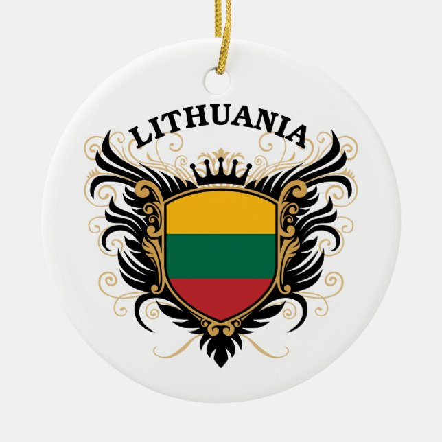 Ornement Rond En Céramique La Lithuanie (Devant)
