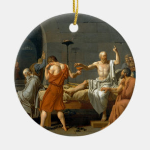 Ornement Rond En Céramique La mort de Socrates par Jacques-Louis David