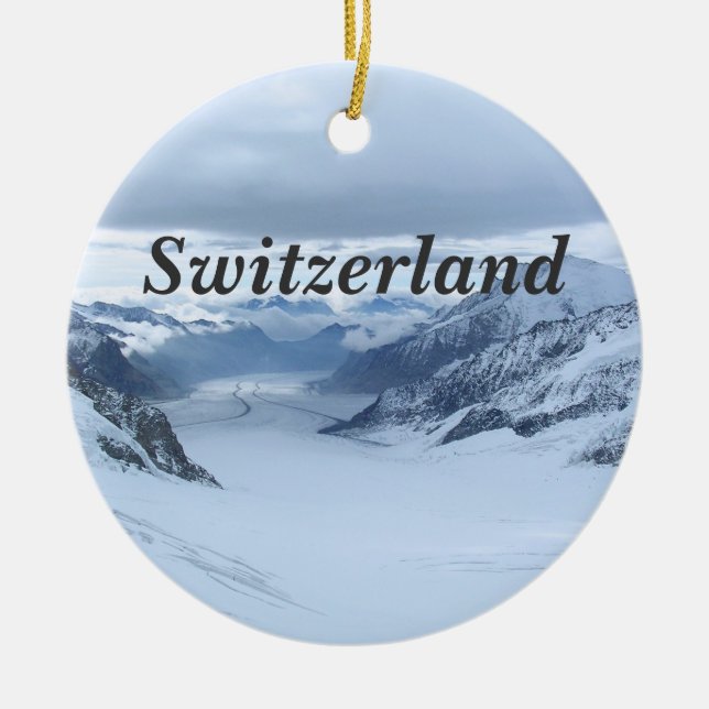 Ornement Rond En Céramique La Suisse (Devant)